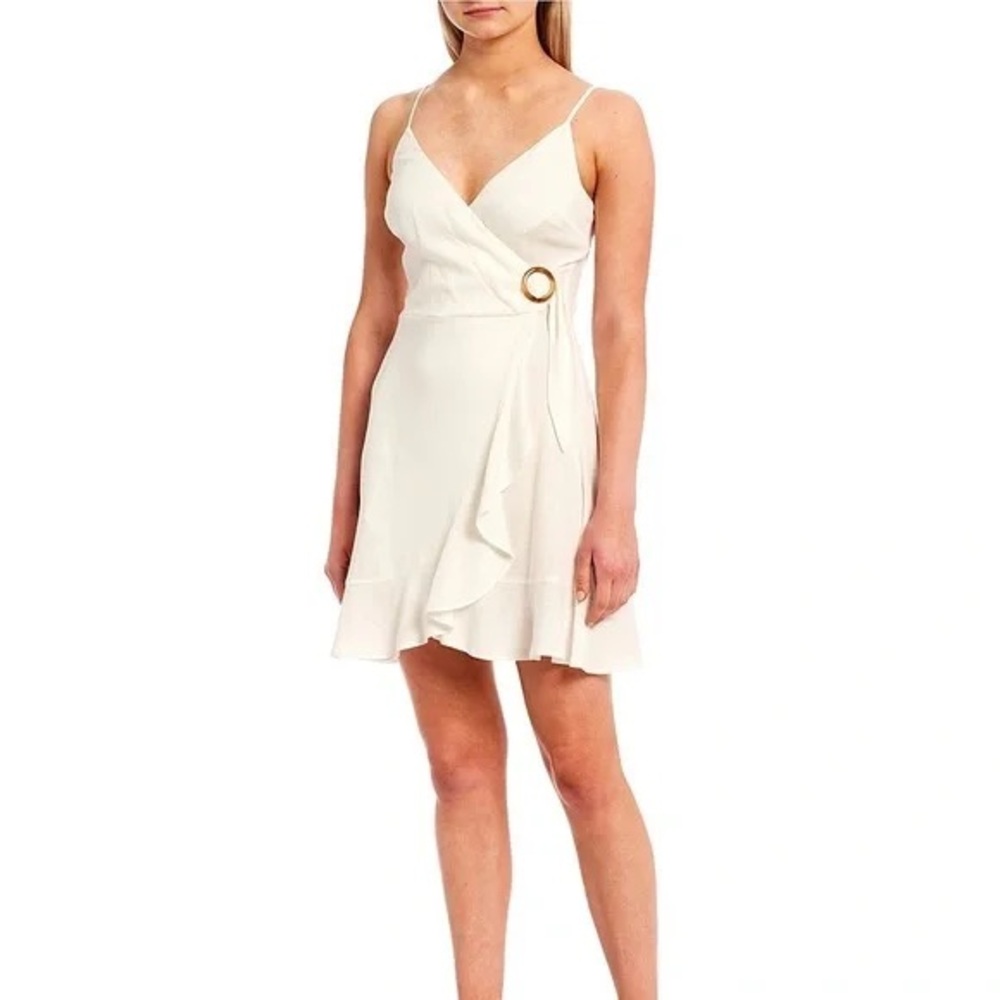 Gianni Bini white wrap mini dress nwt